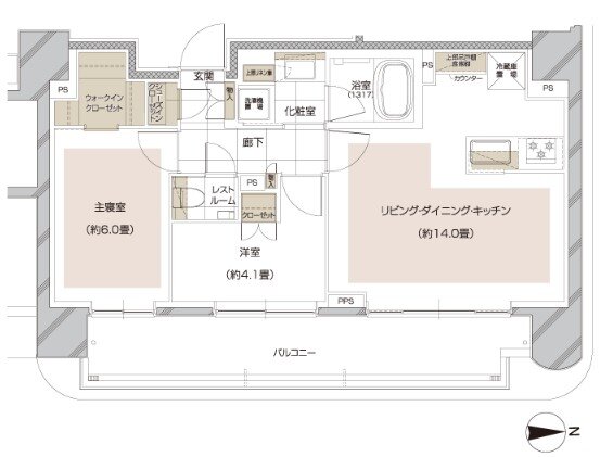 ピアース武蔵小杉レジデンス 間取り G TYPE