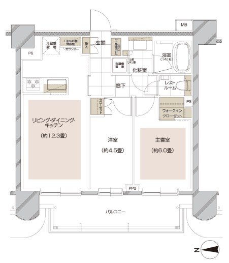 ピアース武蔵小杉レジデンス 間取り B TYPE