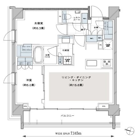 ディアナコート都立大学翠景 間取り E TYPE