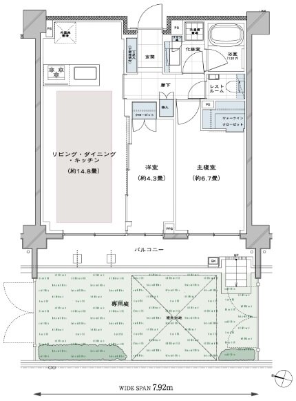 ディアナコート都立大学翠景 間取り Fg TYPE
