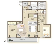 メリディアン木町 間取り 202号室