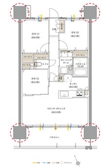 サーパス富山千歳町 間取り B・B2タイプ