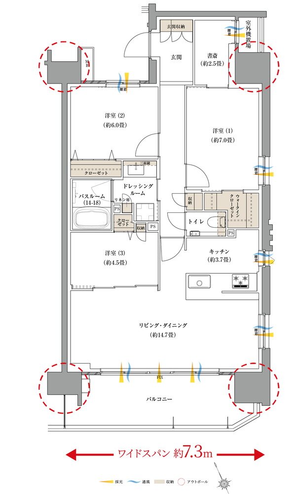 サーパス富山千歳町 間取り Dタイプ