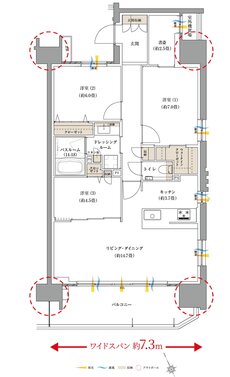 サーパス富山千歳町 間取り Dタイプ