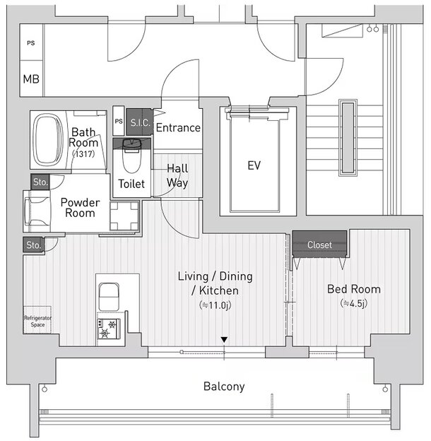 プレサンス ロジェ 名古屋浅間町 間取り Cタイプ
