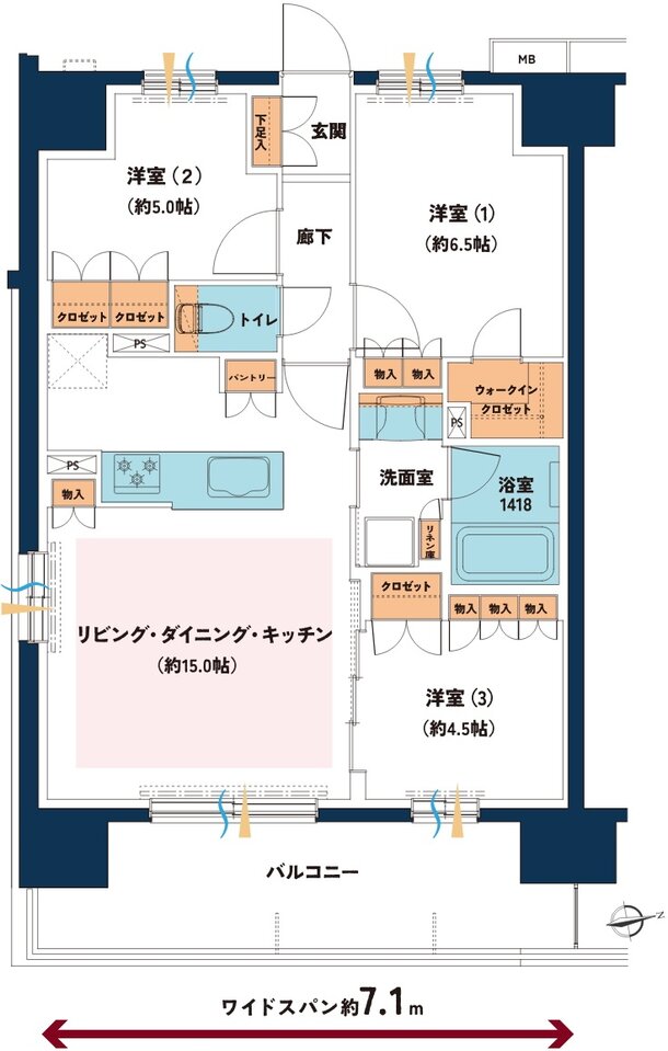 レーベン見沼代親水公園レフィア 間取り D type