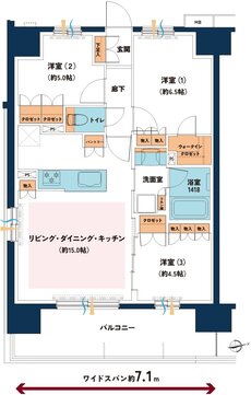 レーベン見沼代親水公園レフィア 間取り D type