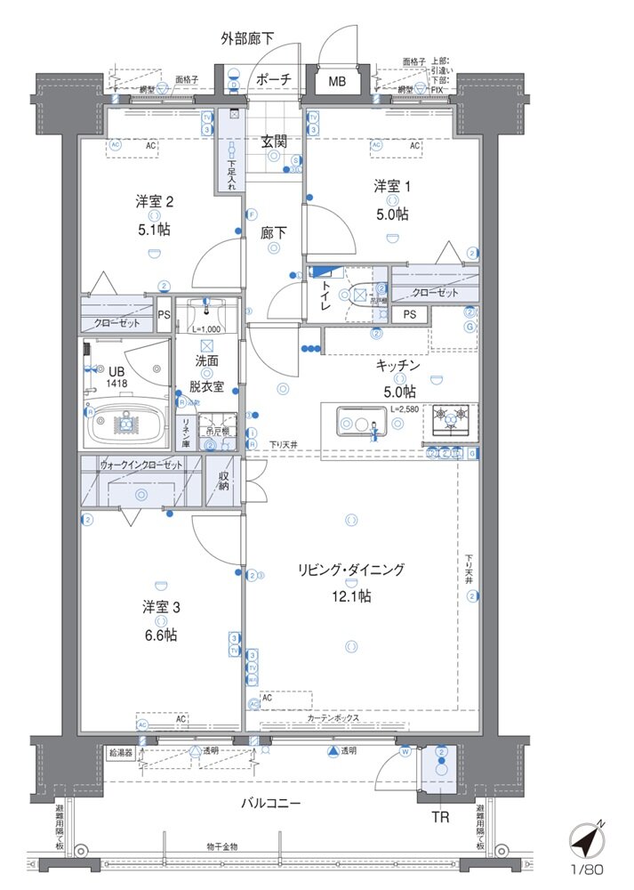 ビバシティ長与駅前ザ・フロント 間取り B type