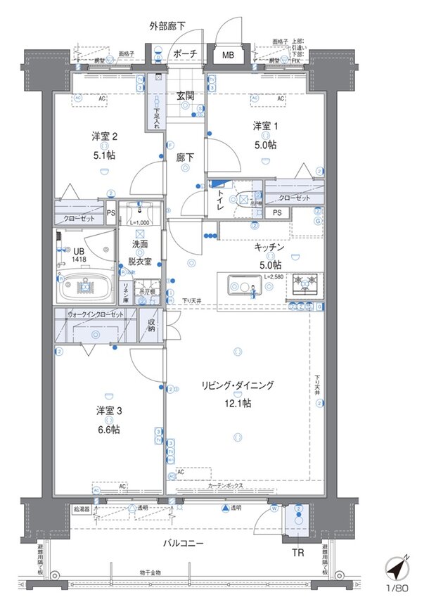 ビバシティ長与駅前ザ・フロント 間取り B type