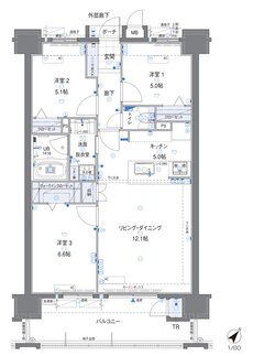 ビバシティ長与駅前ザ・フロント 間取り B type