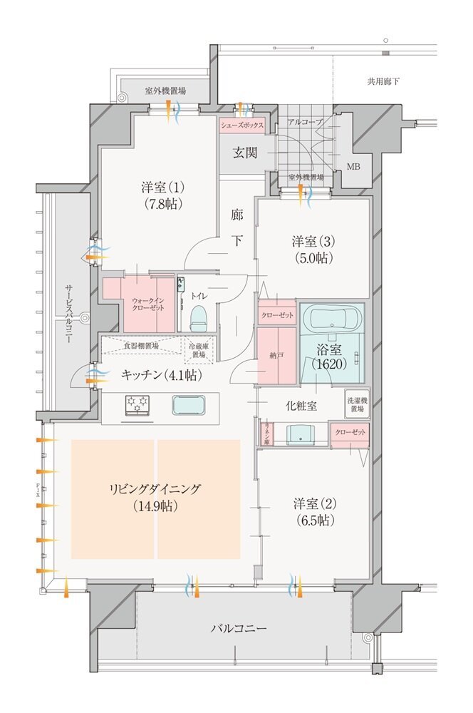 ダイアパレス一番堀 間取り A type