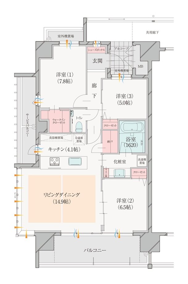 ダイアパレス一番堀 間取り A type