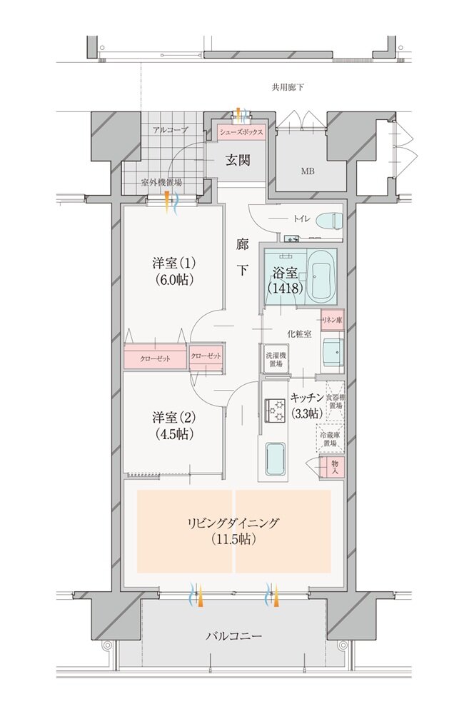 ダイアパレス一番堀 間取り D type