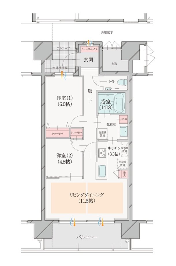 ダイアパレス一番堀 間取り D type