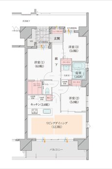 ダイアパレス一番堀 間取り E type