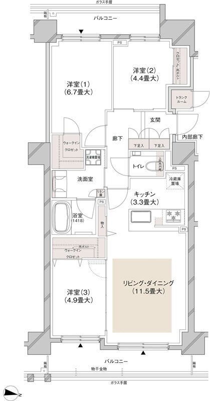 ブランズ円山表参道テラス 間取り F type