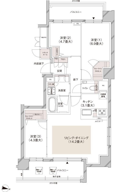 ブランズ円山表参道テラス 間取り G type