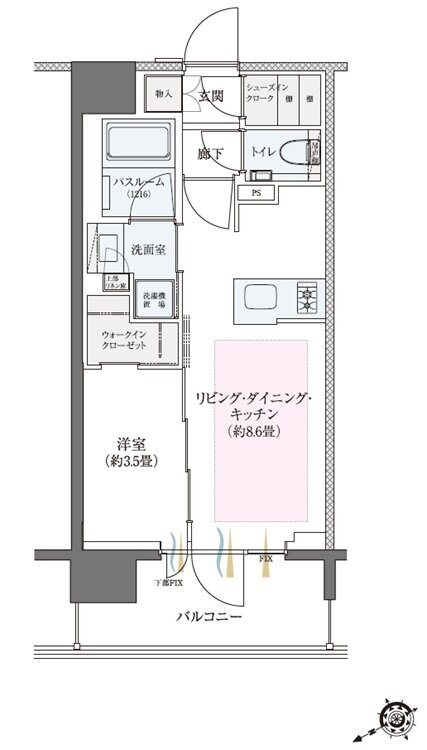 クリオ ラベルヴィ本八幡 間取り Bタイプ