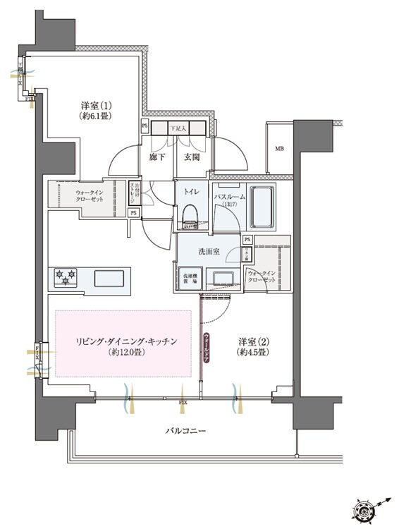 クリオ ラベルヴィ本八幡 間取り Eタイプ