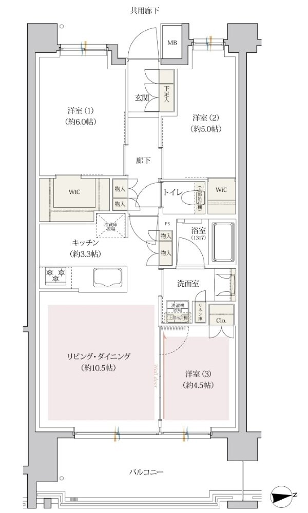 レジデンシャル中野鷺宮 間取り D1 type