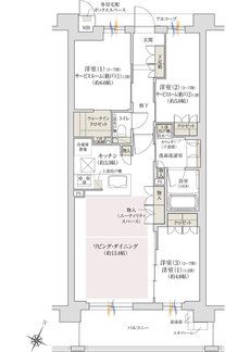 ジオ豊中 中桜塚三丁目 間取り D type