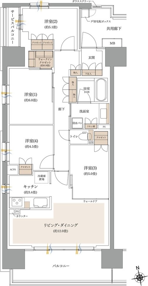 グレーシア武蔵野東村山 間取り C1 type