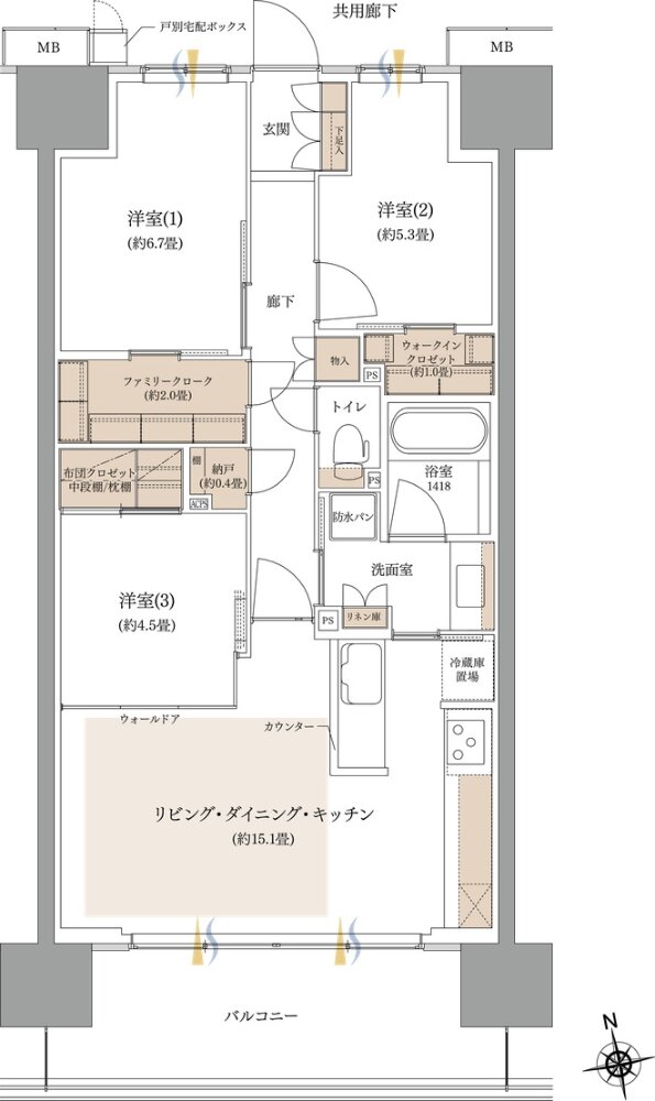 グレーシア武蔵野東村山 間取り C2 type