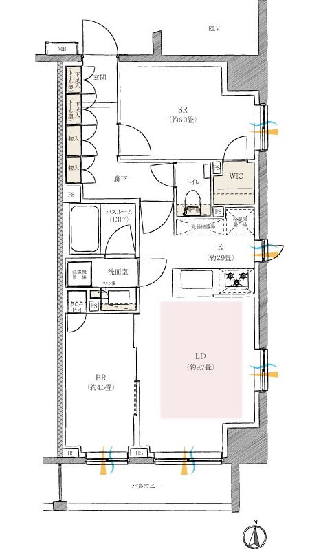 イノバス錦糸町 間取り C1タイプ
