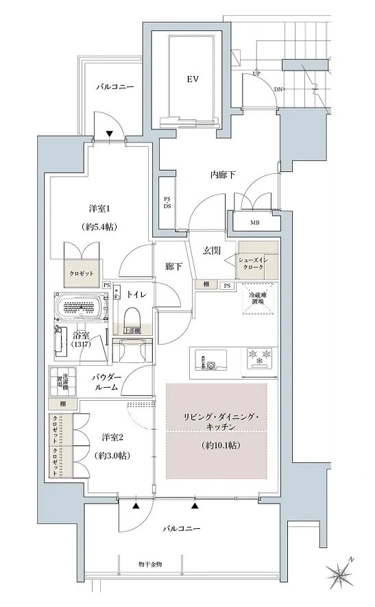 ラ・アトレレジデンス平尾 間取り A type