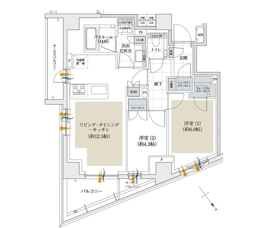 アトラス渋谷プレイス 間取り 55A TYPE