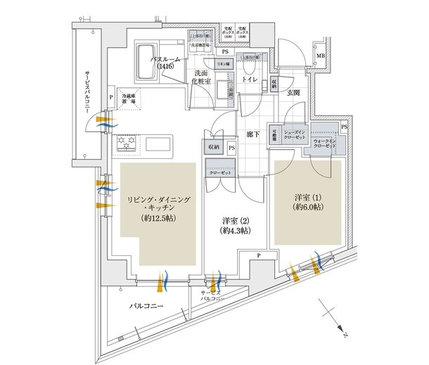 アトラス渋谷プレイス 間取り 55A TYPE