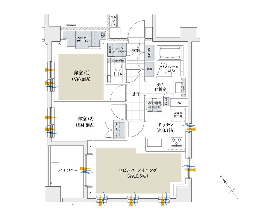 アトラス渋谷プレイス 間取り 55D TYPE