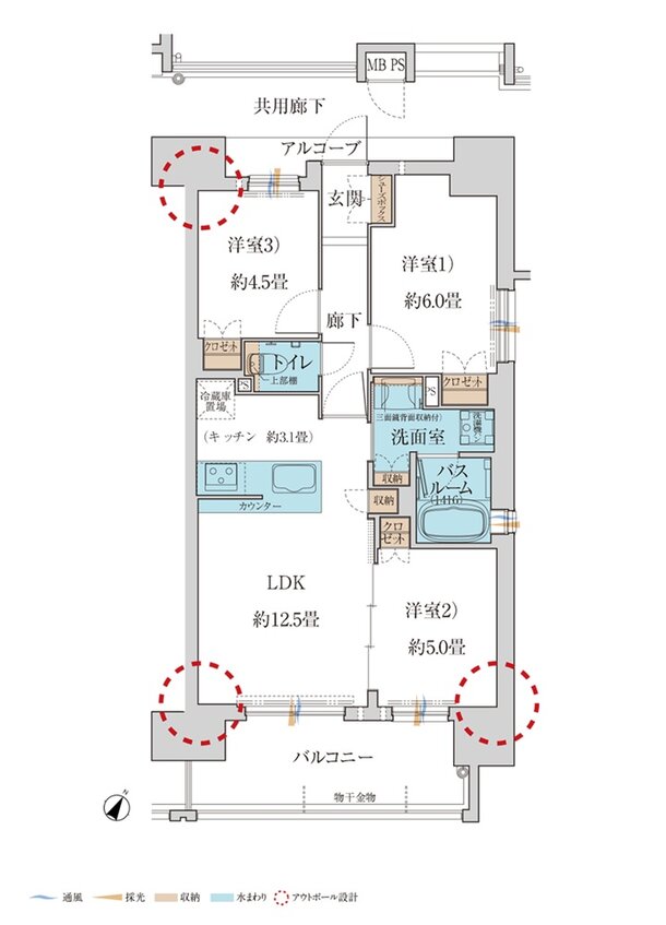 ワコーレ王子公園ソレイル 間取り B type