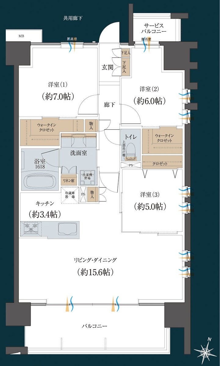 レーベン福山 ONE MAJESTY 間取り A type