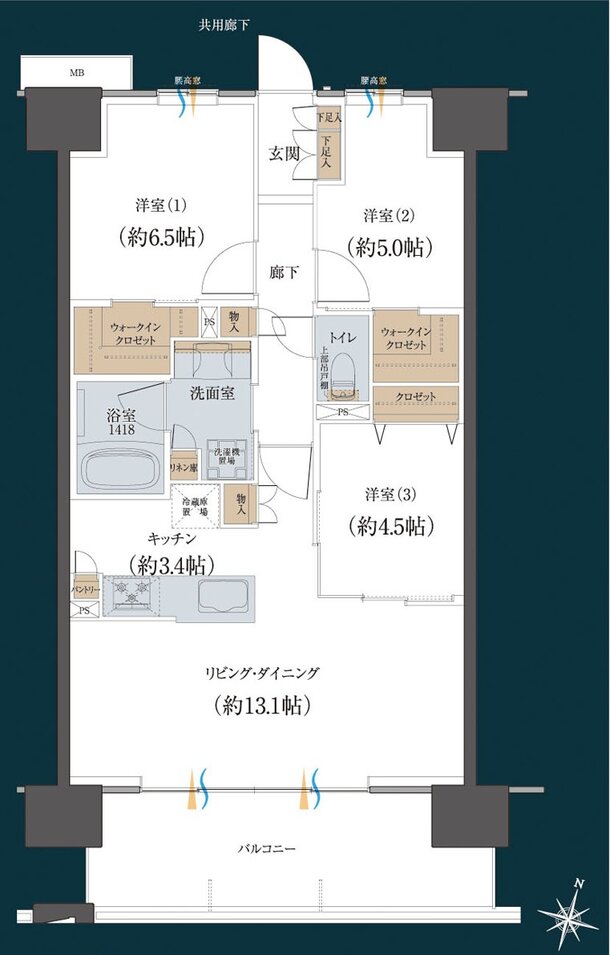 レーベン福山 ONE MAJESTY 間取り C type