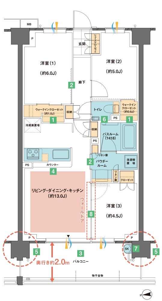 ガーラ・レジデンス拝島 THE GARDEN 間取り B4 TYPE