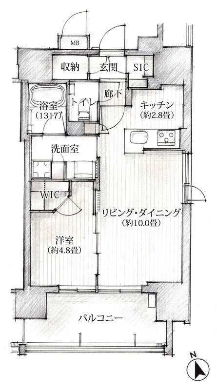 ザ・レジデンス上八丁堀 間取り Cタイプ