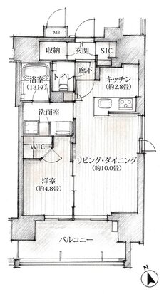ザ・レジデンス上八丁堀 間取り Cタイプ
