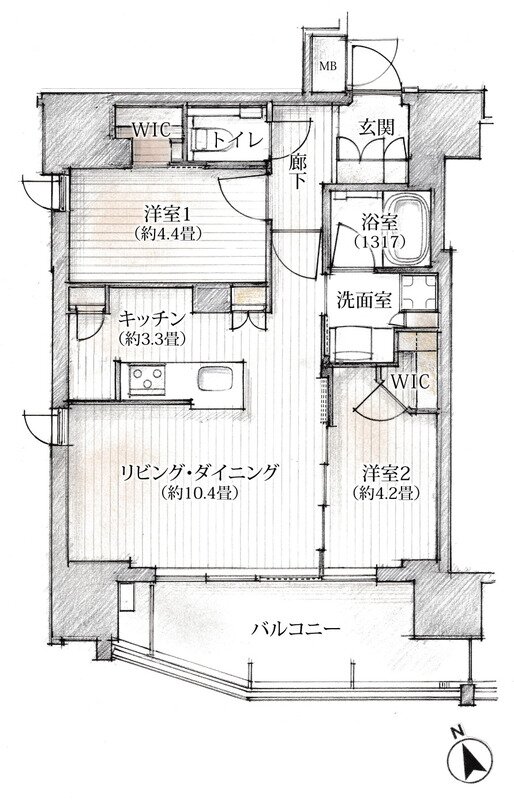 ザ・レジデンス上八丁堀 間取り Dタイプ