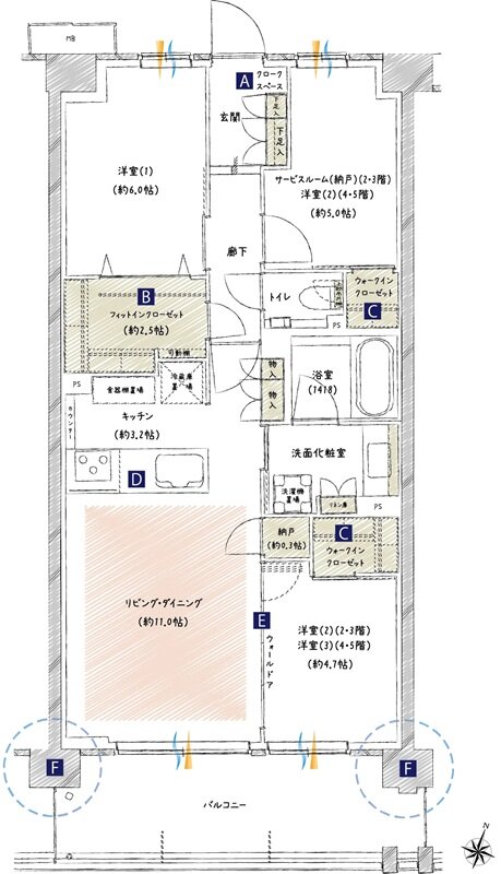 プレシス一之江ザ・コート 間取り B2 type