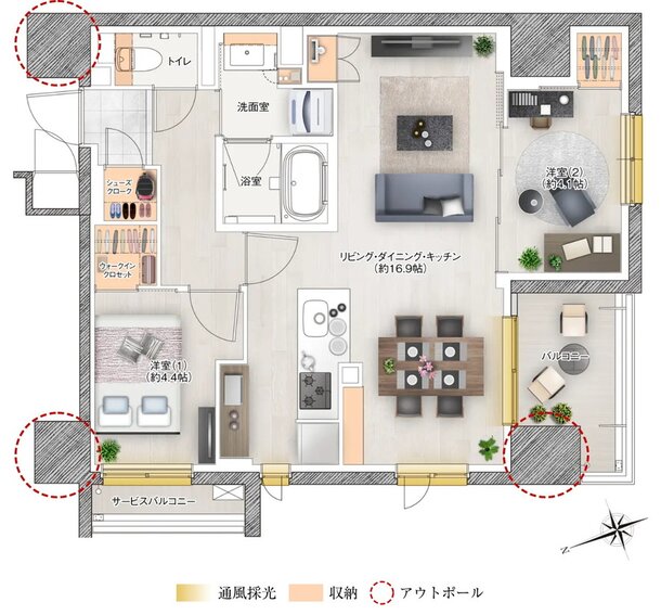 ソルティア池田栄本町 間取り Cタイプ