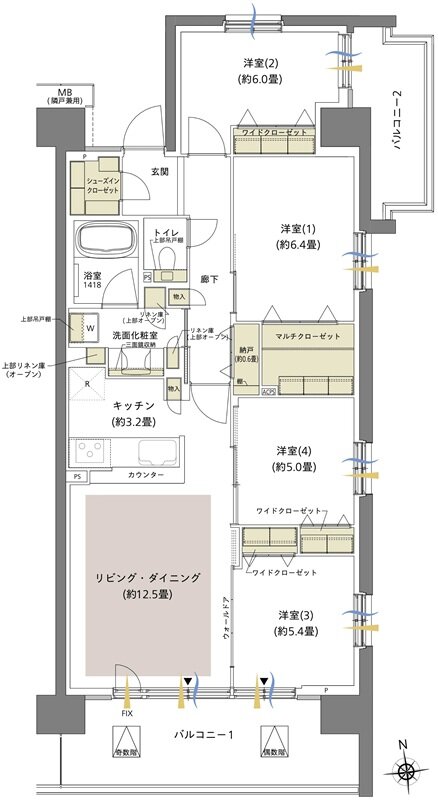 船橋山手レジデンス 間取り 101 TYPE