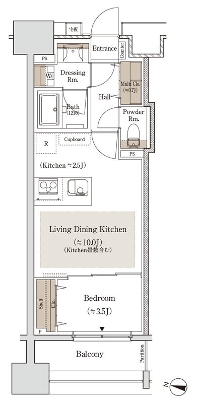 パークホームズ仙台勾当台通 間取り Cタイプ