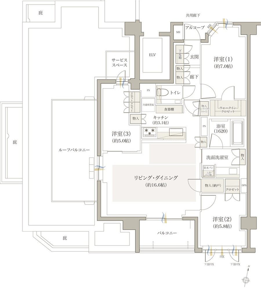 ジオ小竹向原 間取り P type