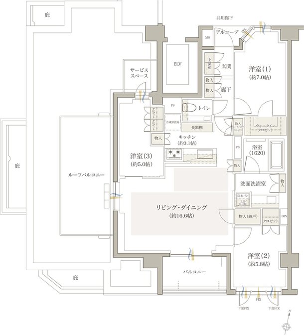 ジオ小竹向原 間取り P type