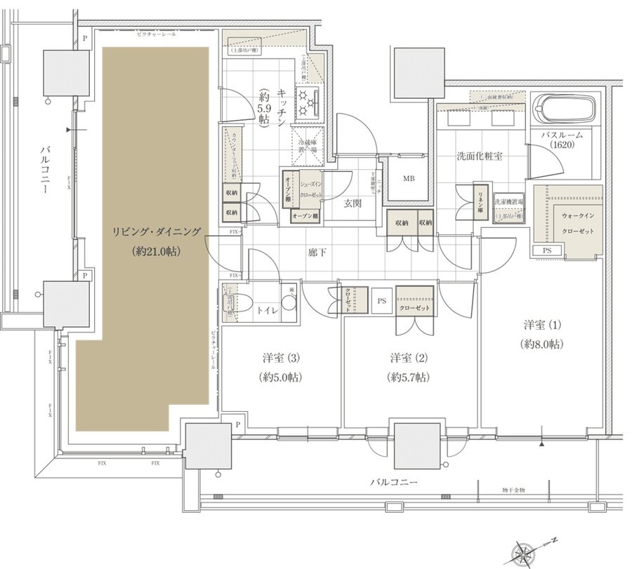 アトラスタワー五反田 間取り H4 type