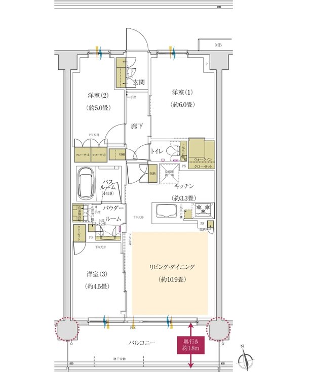 ガーラ・レジデンス一橋学園 間取り B TYPE