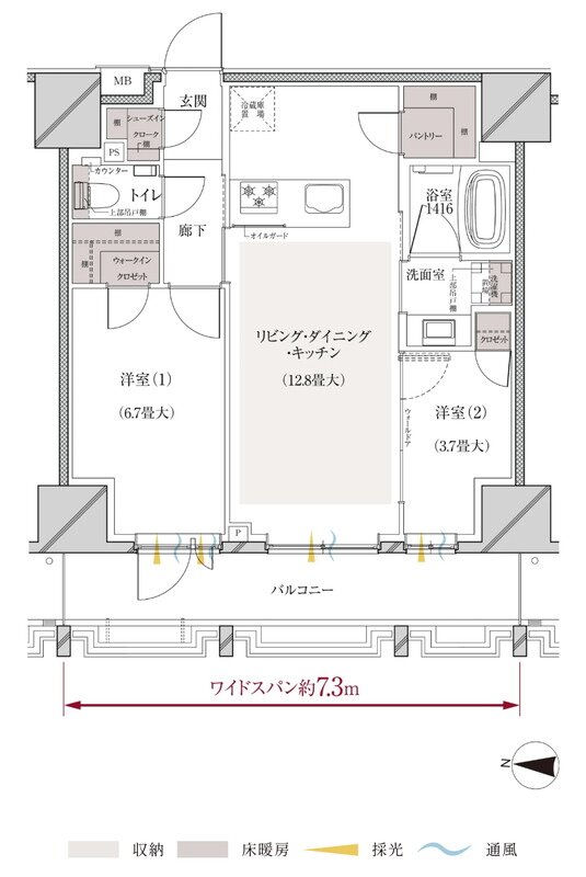 ルジェンテ亀戸 間取り Bタイプ
