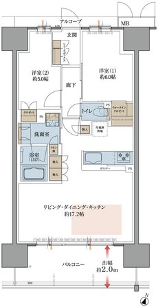 プレティナレジデンス大阪柏原 間取り C TYPE［MENU1］
