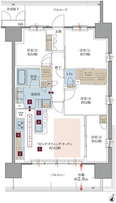 プレティナレジデンス大阪柏原 間取り I TYPE